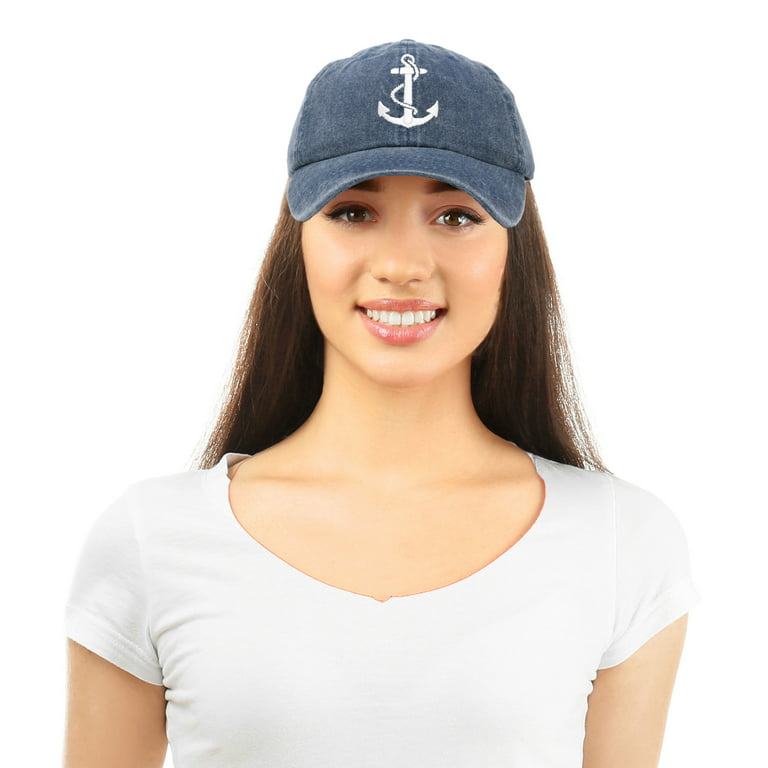Custom Snapback Hats for Men & Women Nautical Heart and Anchor B Embroidery 